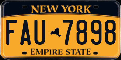NY license plate FAU7898
