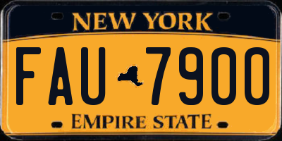 NY license plate FAU7900