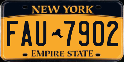 NY license plate FAU7902