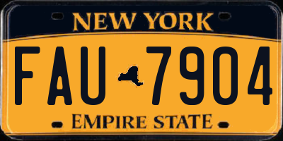NY license plate FAU7904