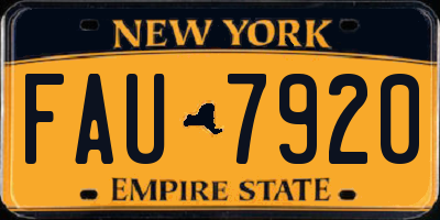 NY license plate FAU7920