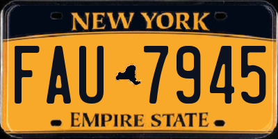 NY license plate FAU7945