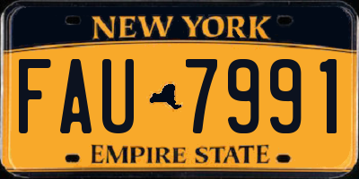 NY license plate FAU7991