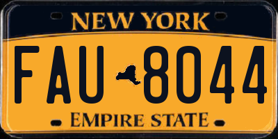 NY license plate FAU8044