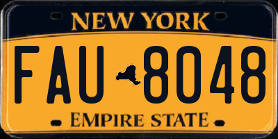 NY license plate FAU8048