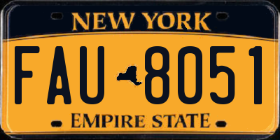 NY license plate FAU8051