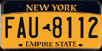 NY license plate FAU8112