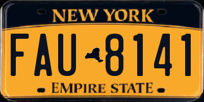 NY license plate FAU8141