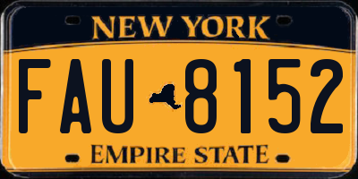 NY license plate FAU8152