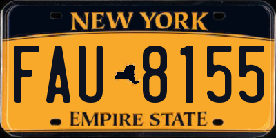 NY license plate FAU8155