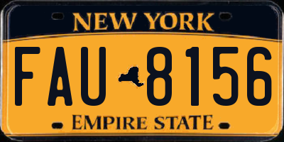 NY license plate FAU8156