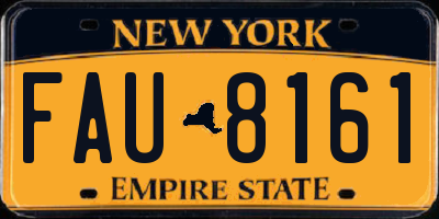 NY license plate FAU8161