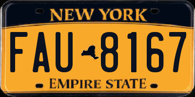 NY license plate FAU8167
