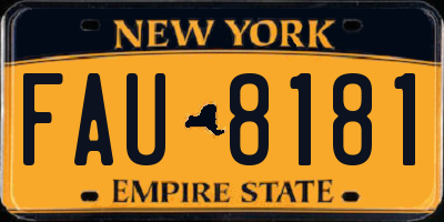 NY license plate FAU8181