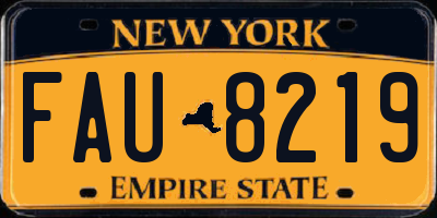 NY license plate FAU8219