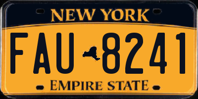 NY license plate FAU8241