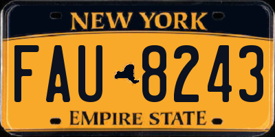 NY license plate FAU8243