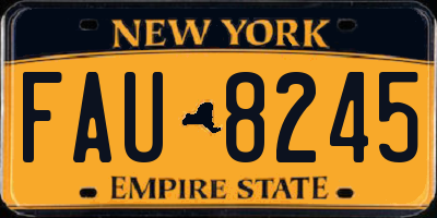 NY license plate FAU8245