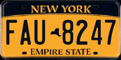 NY license plate FAU8247