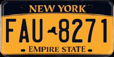 NY license plate FAU8271
