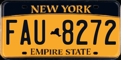 NY license plate FAU8272