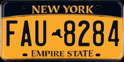 NY license plate FAU8284