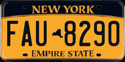 NY license plate FAU8290