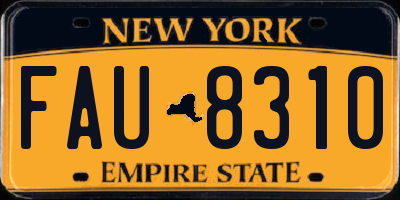 NY license plate FAU8310