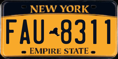 NY license plate FAU8311