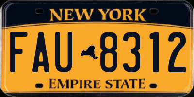 NY license plate FAU8312