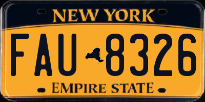 NY license plate FAU8326