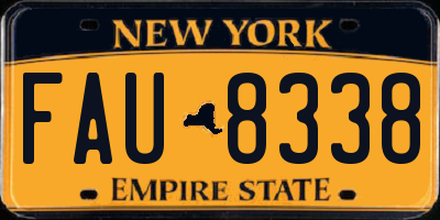 NY license plate FAU8338