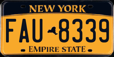 NY license plate FAU8339