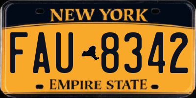 NY license plate FAU8342