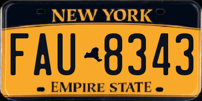 NY license plate FAU8343