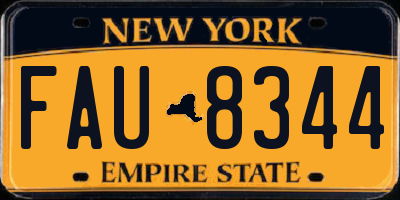 NY license plate FAU8344