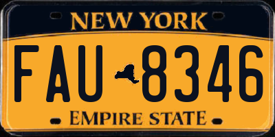 NY license plate FAU8346