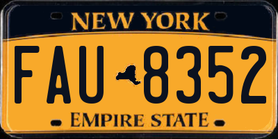 NY license plate FAU8352