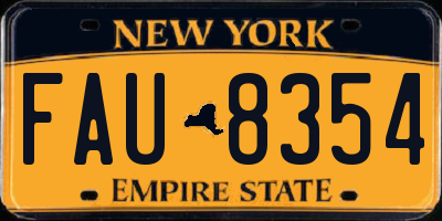 NY license plate FAU8354