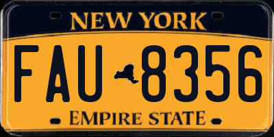 NY license plate FAU8356