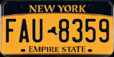 NY license plate FAU8359