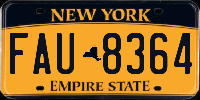 NY license plate FAU8364
