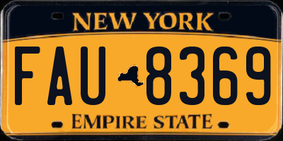 NY license plate FAU8369