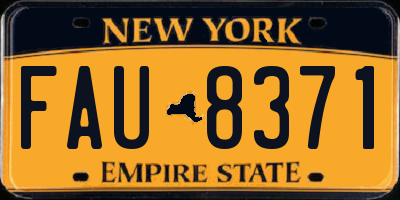 NY license plate FAU8371