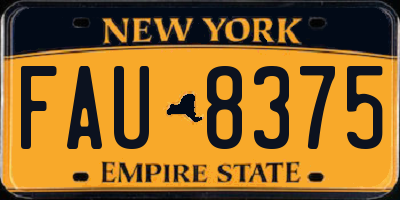 NY license plate FAU8375