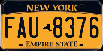 NY license plate FAU8376