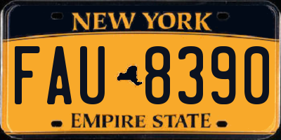 NY license plate FAU8390