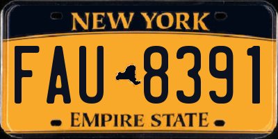 NY license plate FAU8391