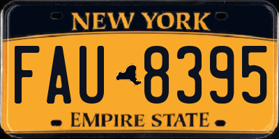 NY license plate FAU8395