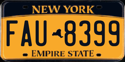 NY license plate FAU8399
